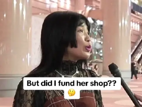 Simon Squibb offering to invest in an Asian lady's pastry shop